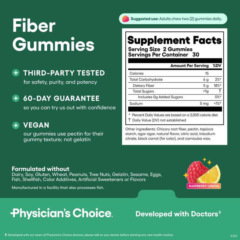 Corpo fiber gummies raspberry lemon vegan